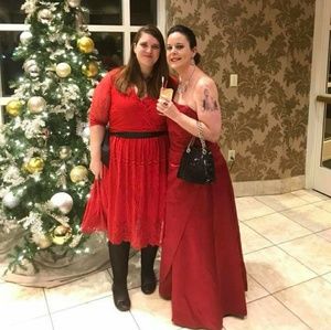 Lane Bryant red lace 3/4 sleeve dress size 22